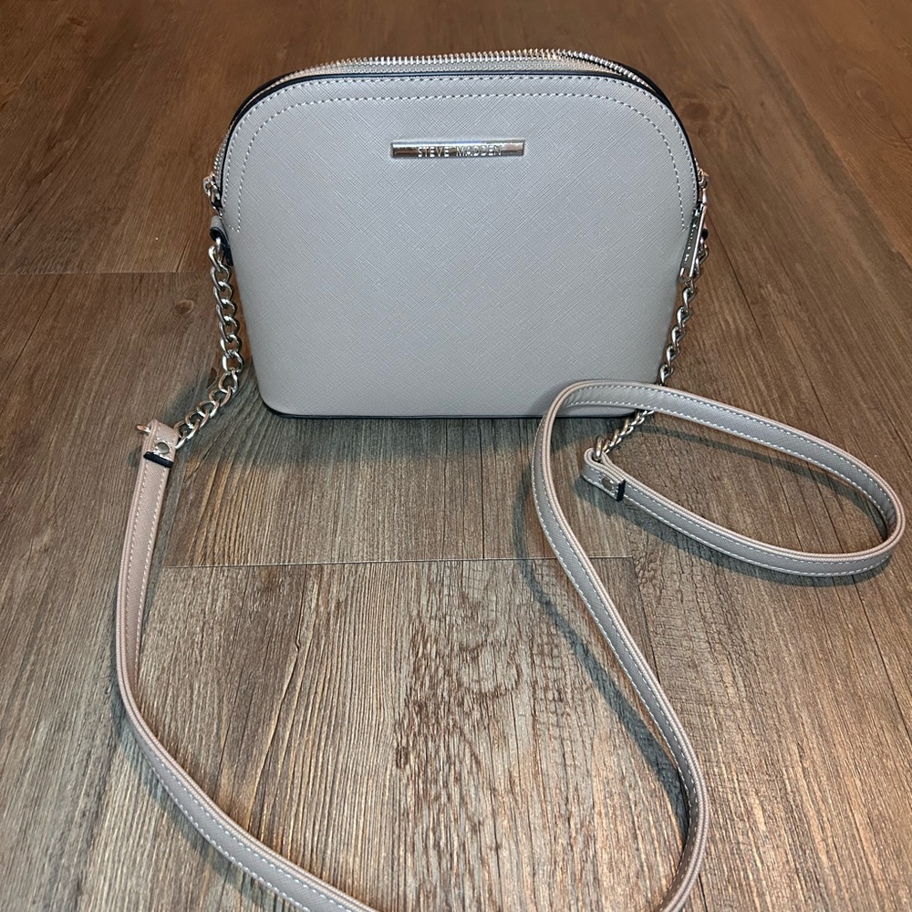 Steve Madden Gray Crossbody Bag with Chain Strap